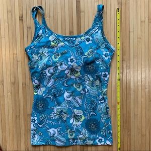 Prana Tank with Shelf Bra Blue Medium